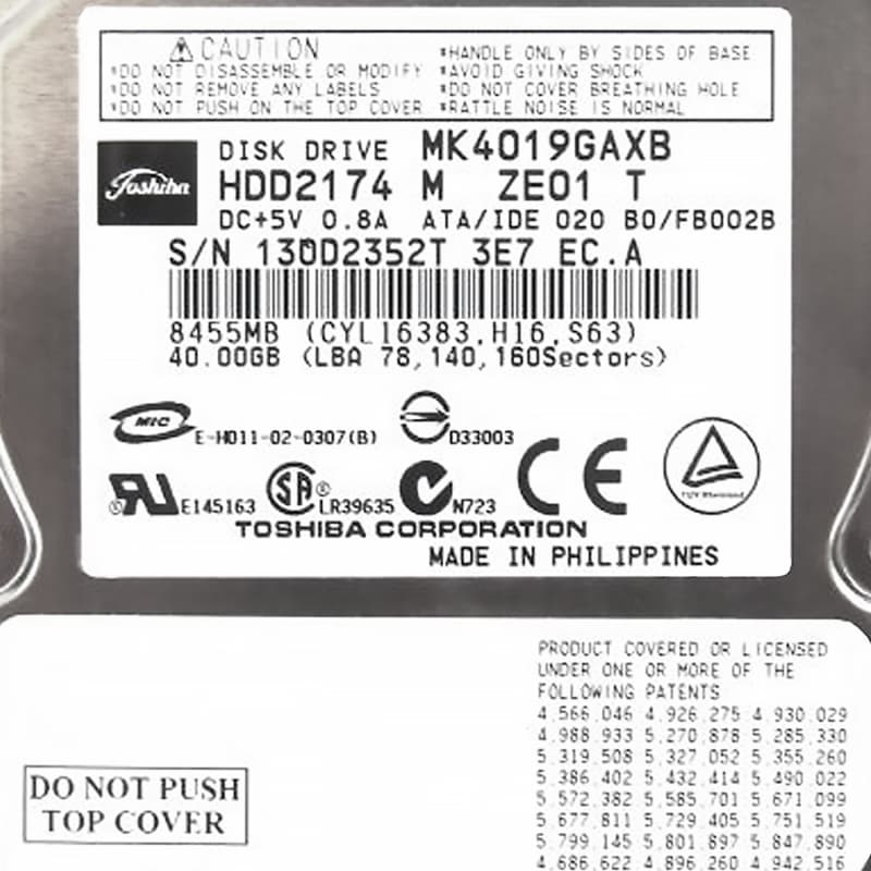 Жесткий диск Toshiba HDD2174 40Gb 5400 IDE 2,5" HDD