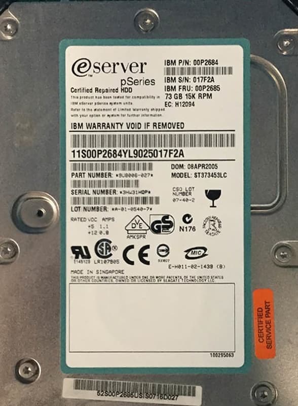 Жесткий диск IBM 9U8006-027 72,8Gb U320SCSI 3.5" HDD