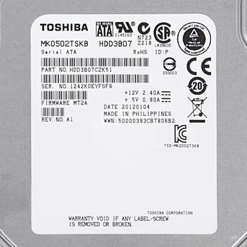 Жесткий диск Toshiba MK0502TSKB 500Gb  SATAII 3,5" HDD