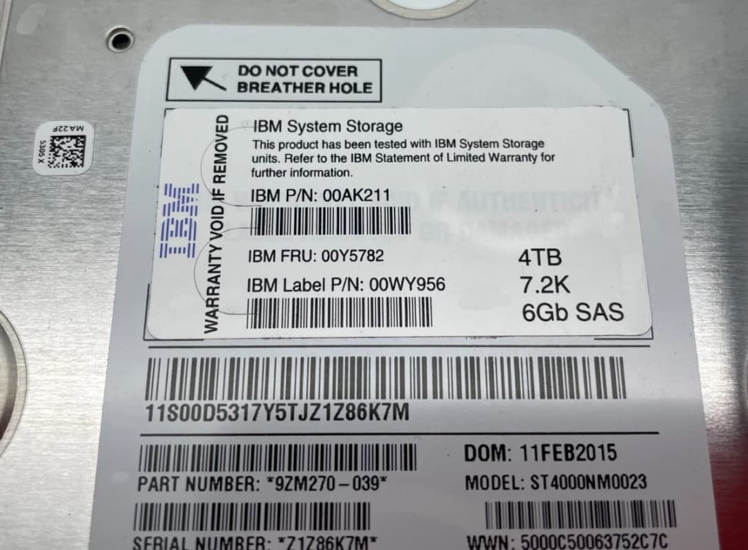Жесткий диск IBM 00AK211 4Tb 7200 SAS 3,5" HDD
