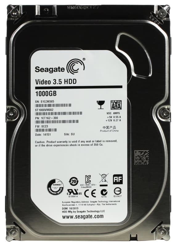 Жесткий диск Seagate 1CT162 1Tb 5900 SATA 3.5" HDD