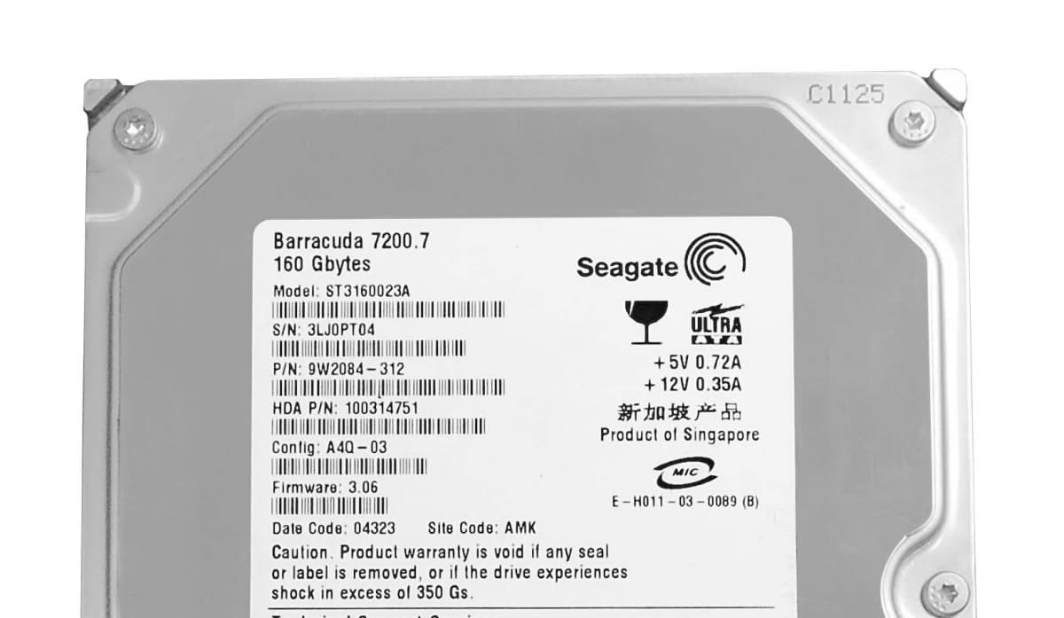 Жесткий диск Seagate ST3160023A 160Gb 7200 IDE 3.5" HDD