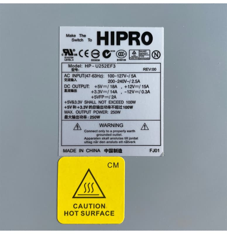 Блок Питания Intel HP-U252EF3 250W