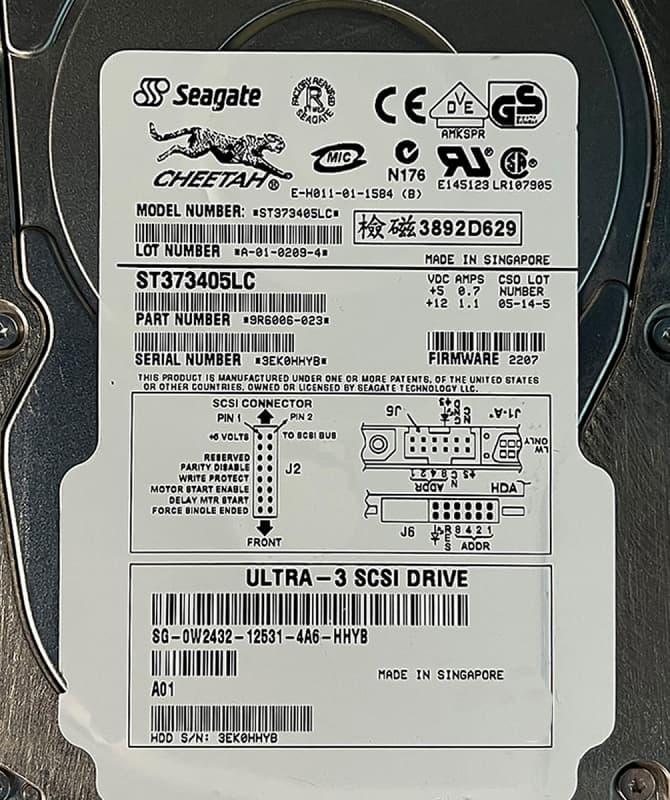 Жесткий диск Dell 0W2432 73Gb  U160SCSI 3.5" HDD