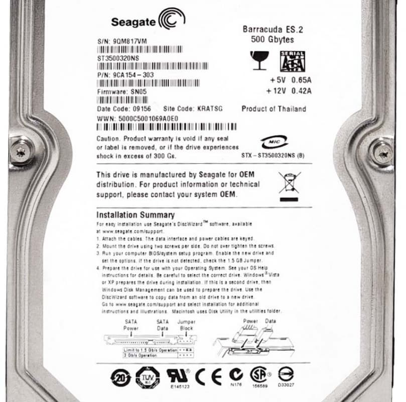 Жесткий диск Seagate 9CA154 500Gb  SATAII 3,5" HDD