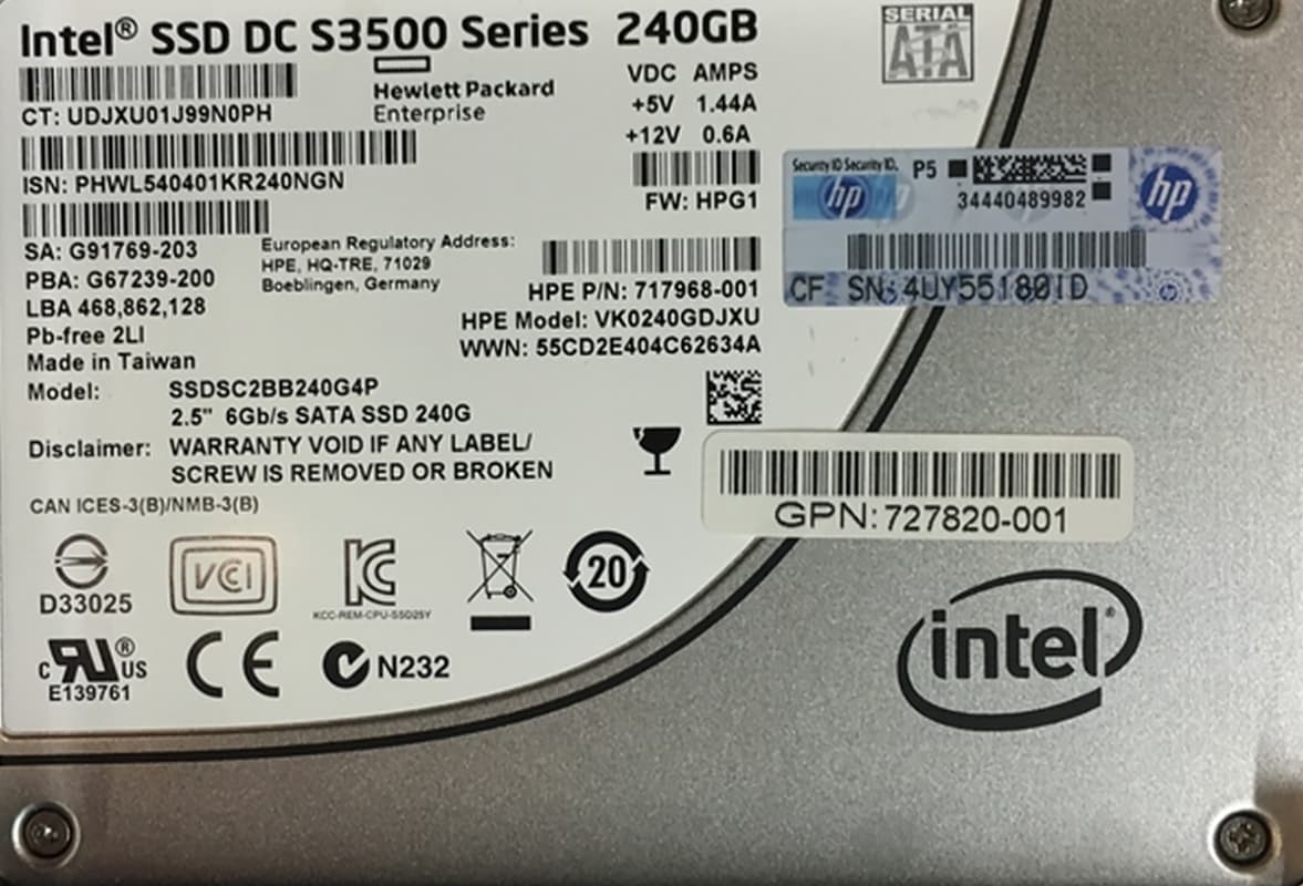 Жесткий диск HP 727820-001 240Gb SATAIII 2,5" SSD