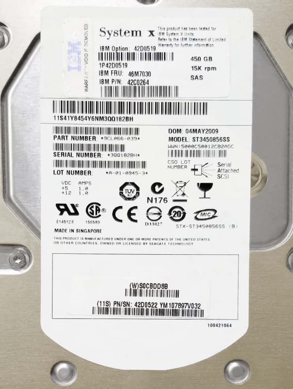 Жесткий диск IBM 42C0264 450Gb  SAS 3,5" HDD