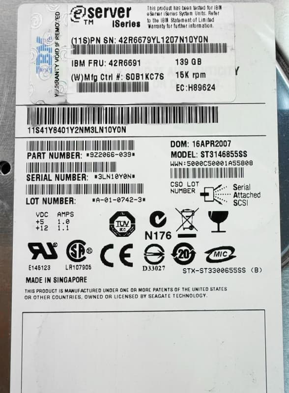 Жесткий диск IBM 42R6679 146Gb  SAS 3,5" HDD