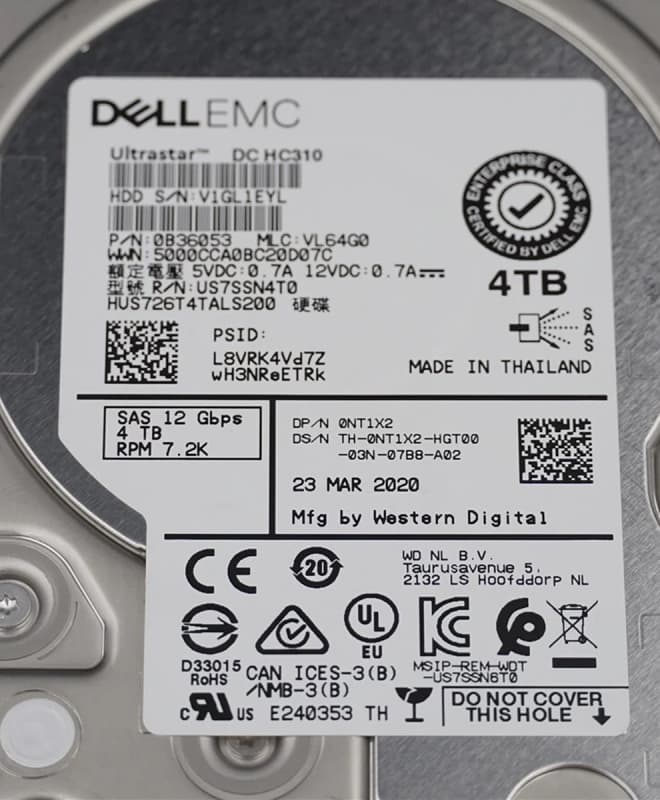 Жесткий диск Dell NT1X2 4Tb 7200 SAS 3.5" HDD