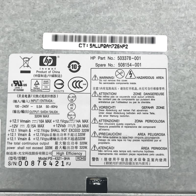 Блок Питания HP 508154-001 320W