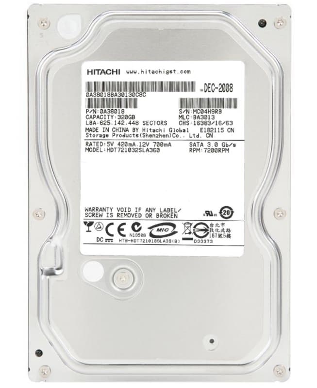Жесткий диск Hitachi 0A38018 320Gb  SATAII 3,5" HDD