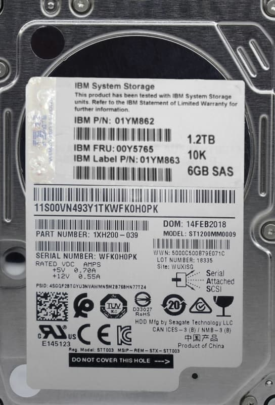 Жесткий диск IBM 01YM862 1,2Tb 10000 SAS 2,5" HDD