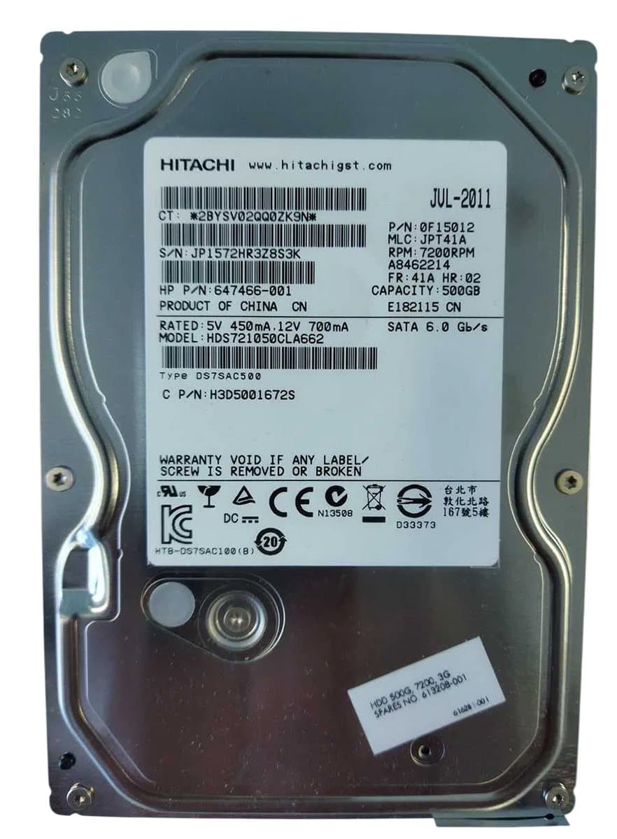 Жесткий диск HP 500Gb 7200 SATAII 3.5" HDD  616281-001