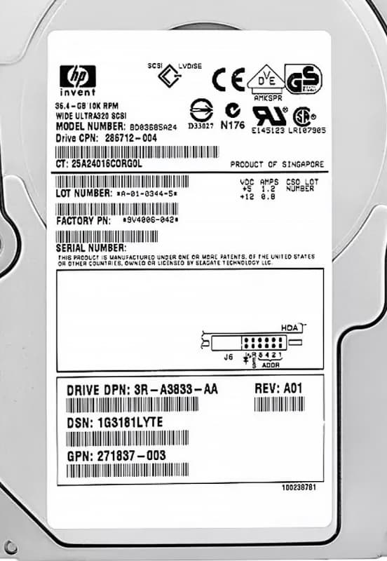 Жесткий диск HP 3R-A3833-AA 36,4Gb U320SCSI 3.5" HDD