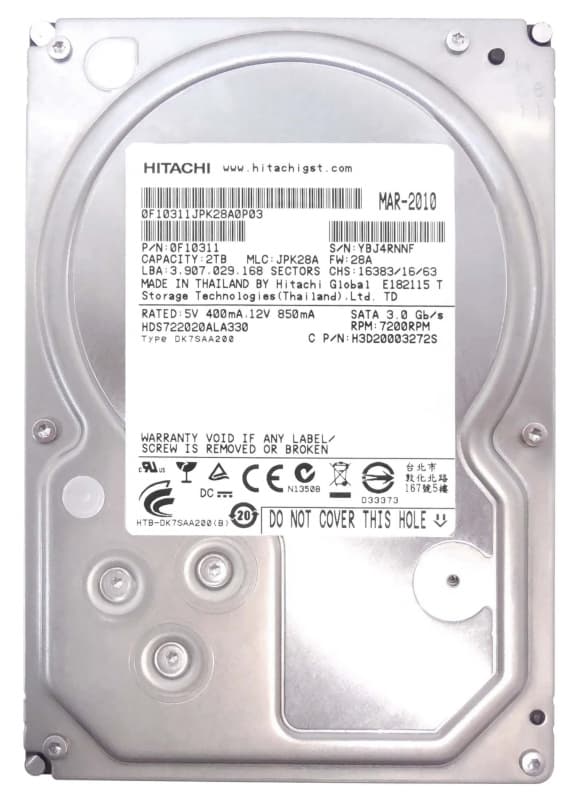 Жесткий диск Hitachi 0F10311 2Tb  SATAII 3,5" HDD