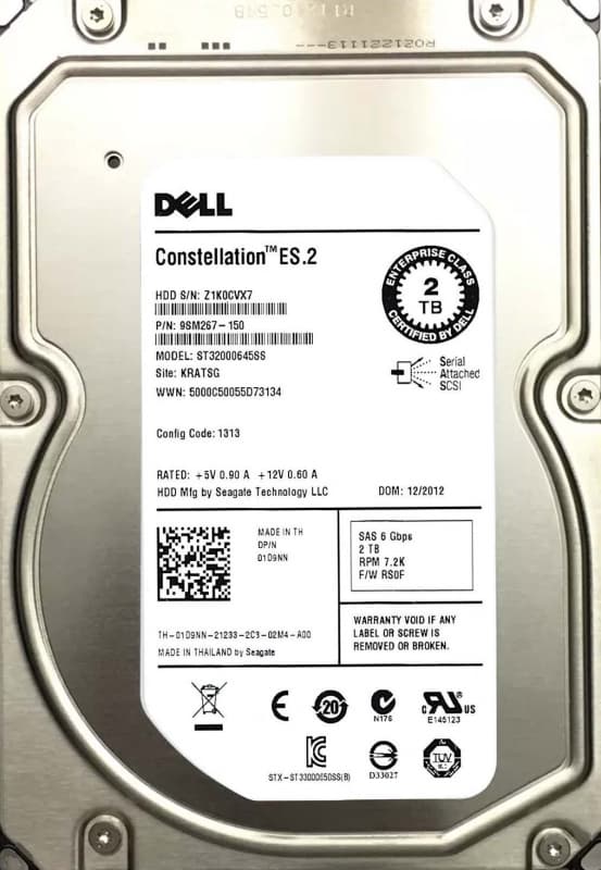 Жесткий диск Dell 01D9NN 2Tb SAS 7200 3,5" HDD