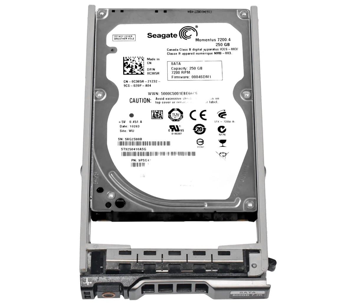 Жесткий диск Dell 250Gb 7200 SATAII 2.5" HDD 0C385R