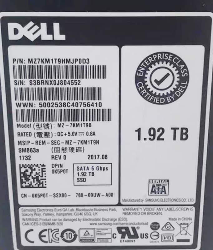Жесткий диск Dell MZ7KM1T9HMJP0D3 1.92TB SATAIII 2,5" SSD