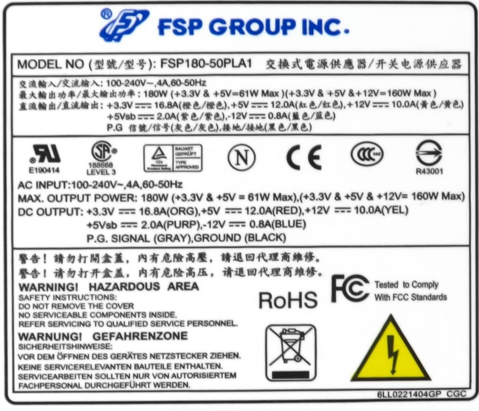 Блок Питания FSP FSP180-50PLA1 180W