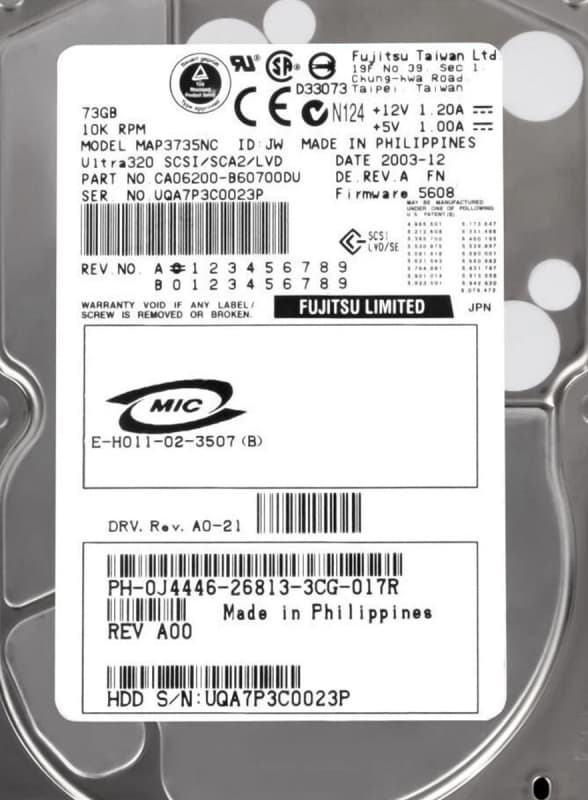 Жесткий диск Dell 0J4446 73Gb U320SCSI 3.5" HDD