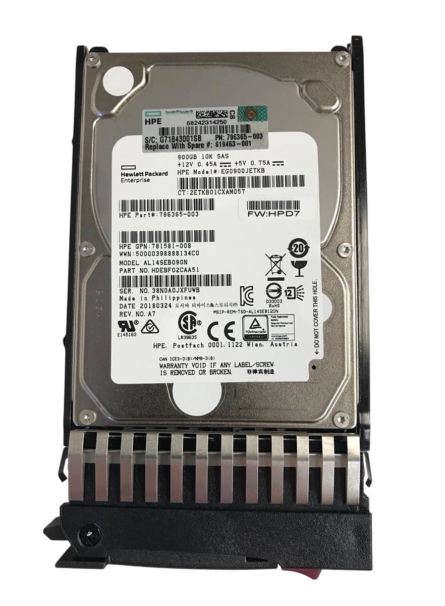 Жесткий диск HP 900Gb 10000 SAS 2.5" HDD HDEBF02CAA51