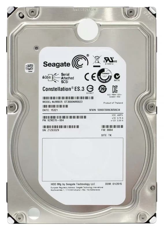Жесткий диск Seagate ST3000NM0023 3Tb  SAS 3,5" HDD
