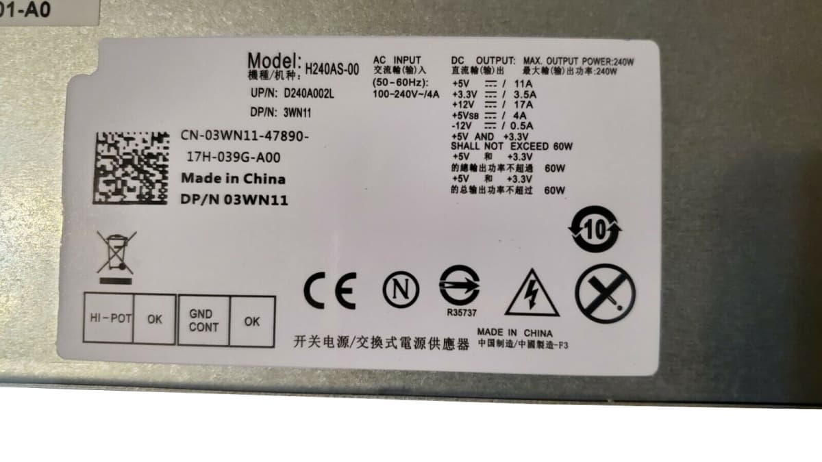 Блок Питания Dell H240AS-00 240W