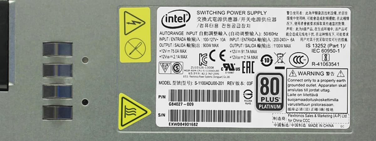 Резервный Блок Питания Intel G84027 1100W