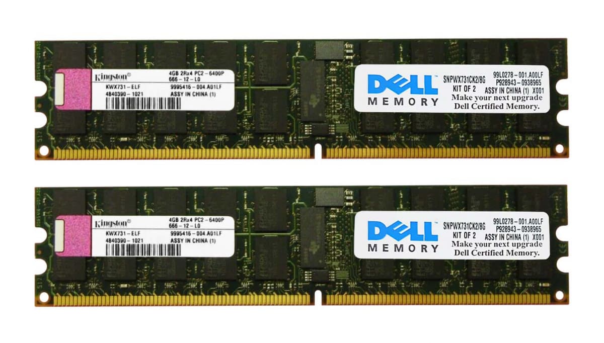 Оперативная память Dell SNPWX731CK2/8G DDRII 8Gb