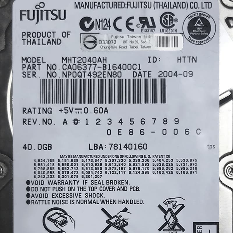 Жесткий диск Fujitsu CA06377-B16400C1 40Gb 5400 IDE 2,5" HDD