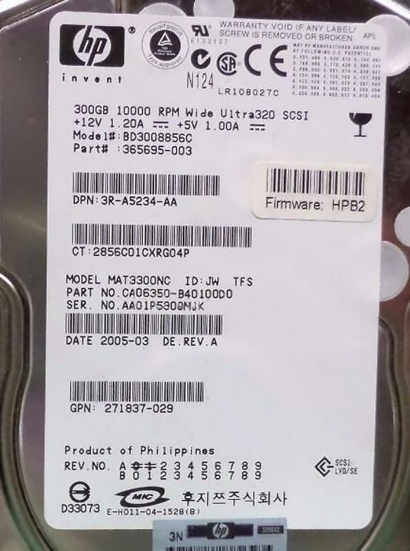 Жесткий диск HP BD3008856C 300Gb  U320SCSI 3.5" HDD