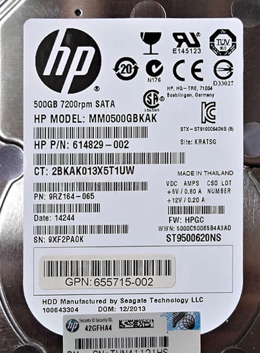 Жесткий диск HP 500Gb SATAIII 2,5" HDD MM0500GBKAK