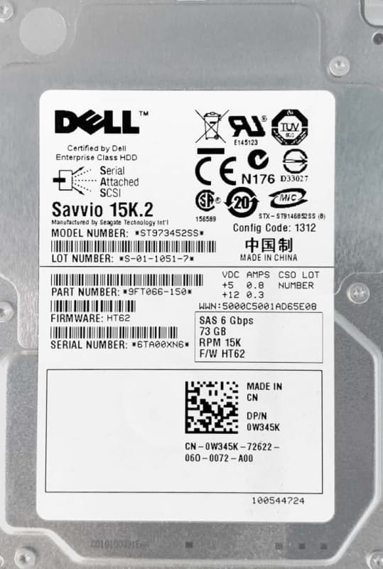 Жесткий диск Dell W345K 73Gb 15000 SAS 2,5" HDD