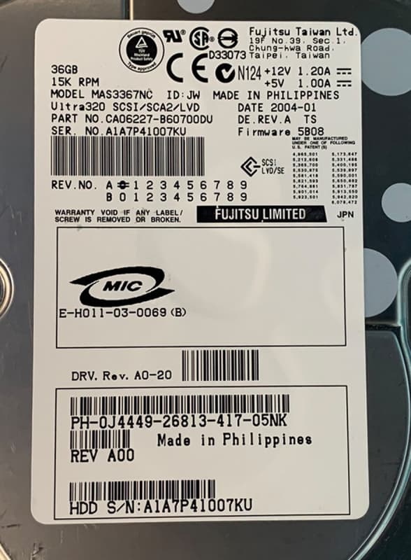 Жесткий диск Dell CA06227-B60700DU 36Gb  U320SCSI 3.5" HDD