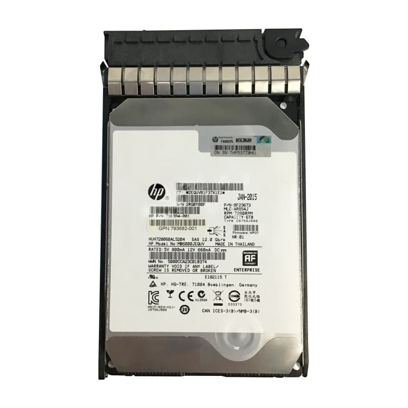 Жесткий диск HP 793697-B21 6TB SAS 3,5" HDD