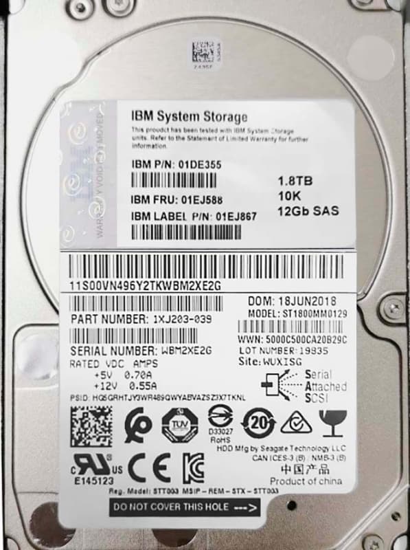 Жесткий диск IBM 01EJ588 1,8Tb 10000 SAS 2,5" HDD