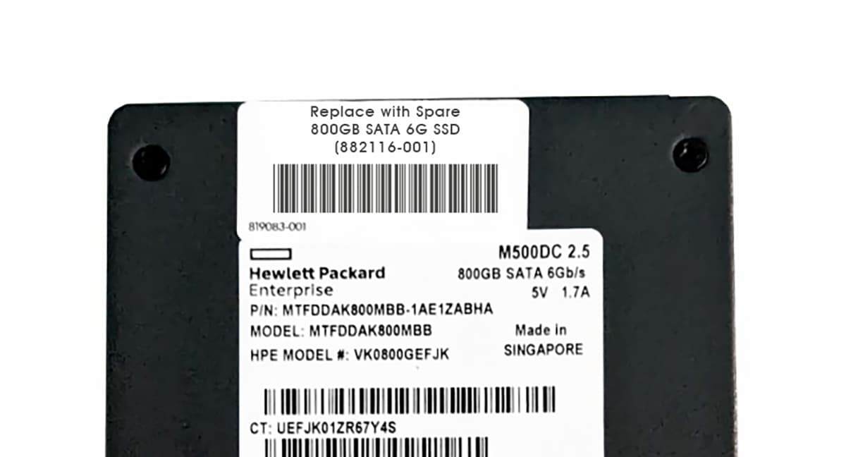 Жесткий диск HP 882116-001 800Gb SATAIII 2,5" SSD