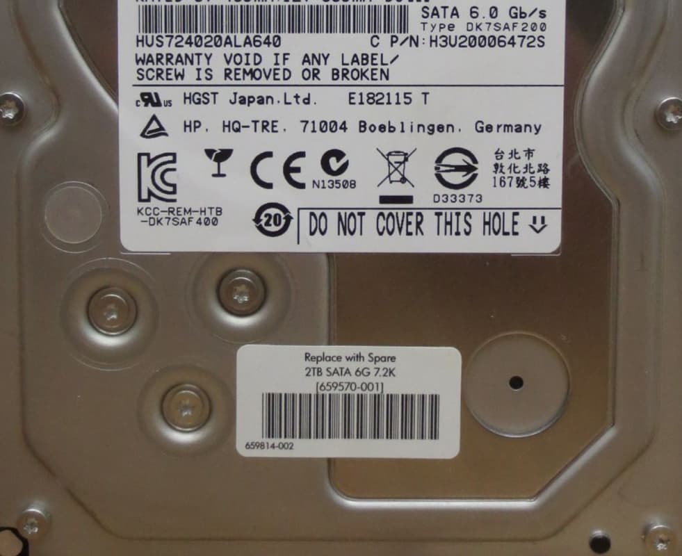 Жесткий диск HP 659570-001 2Tb  SATAIII 3,5" HDD