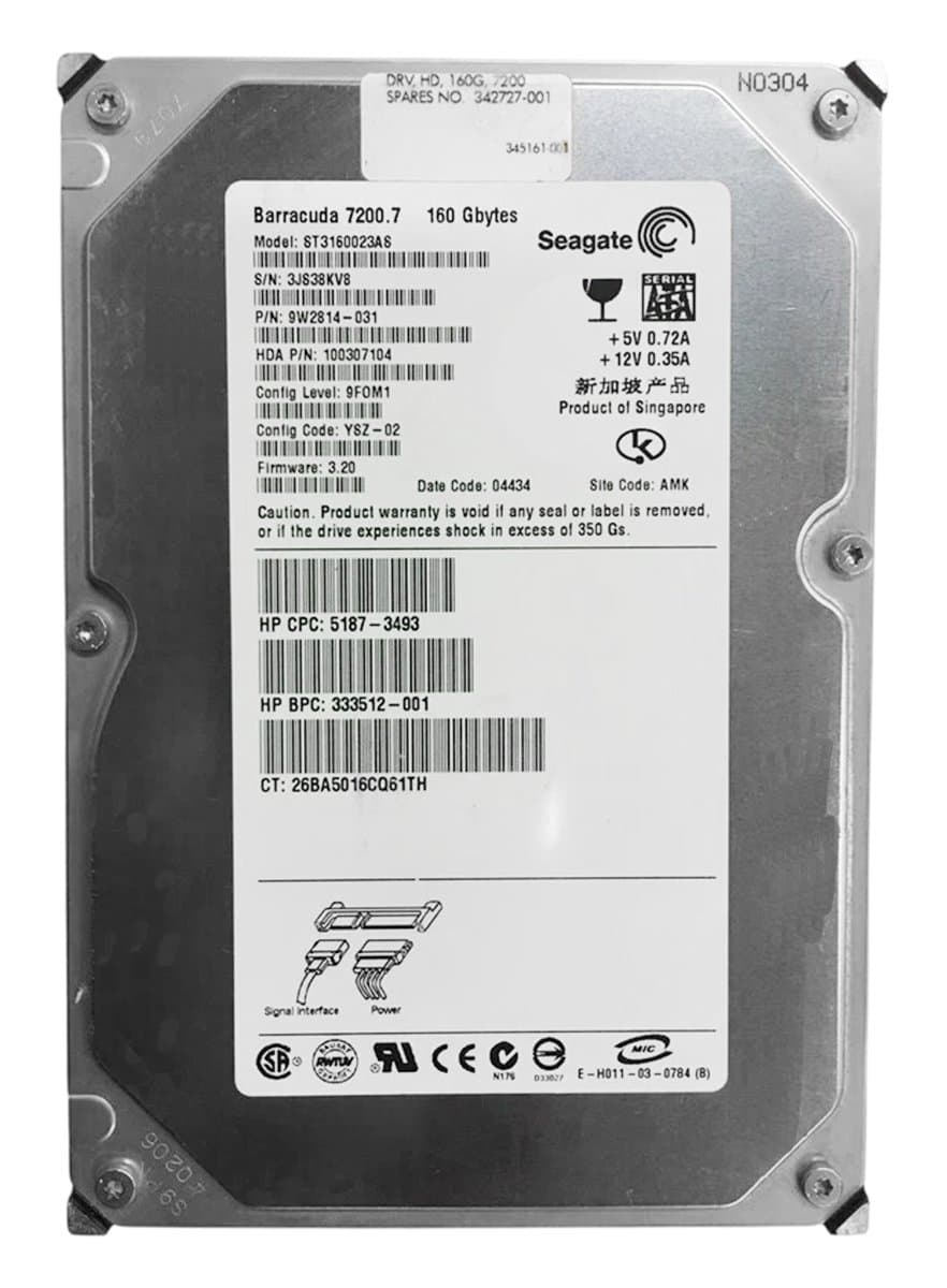Жесткий диск HP 160Gb 7200 SATAII 3.5" HDD