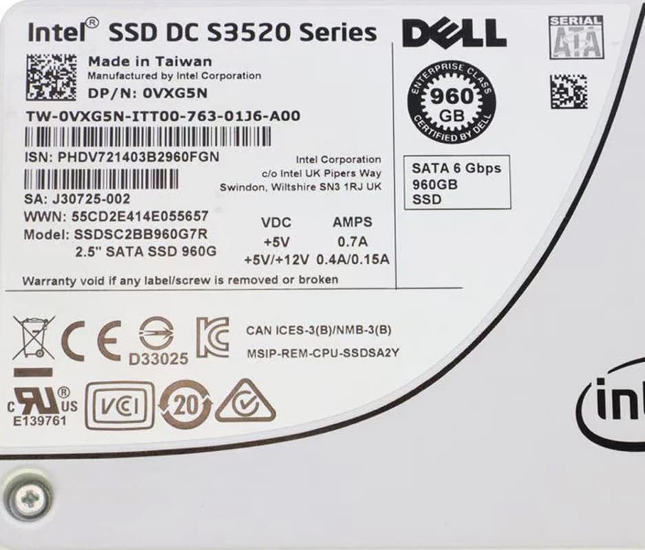Жесткий диск Dell 0VXG5N 960Gb SATAIII 2,5" SSD