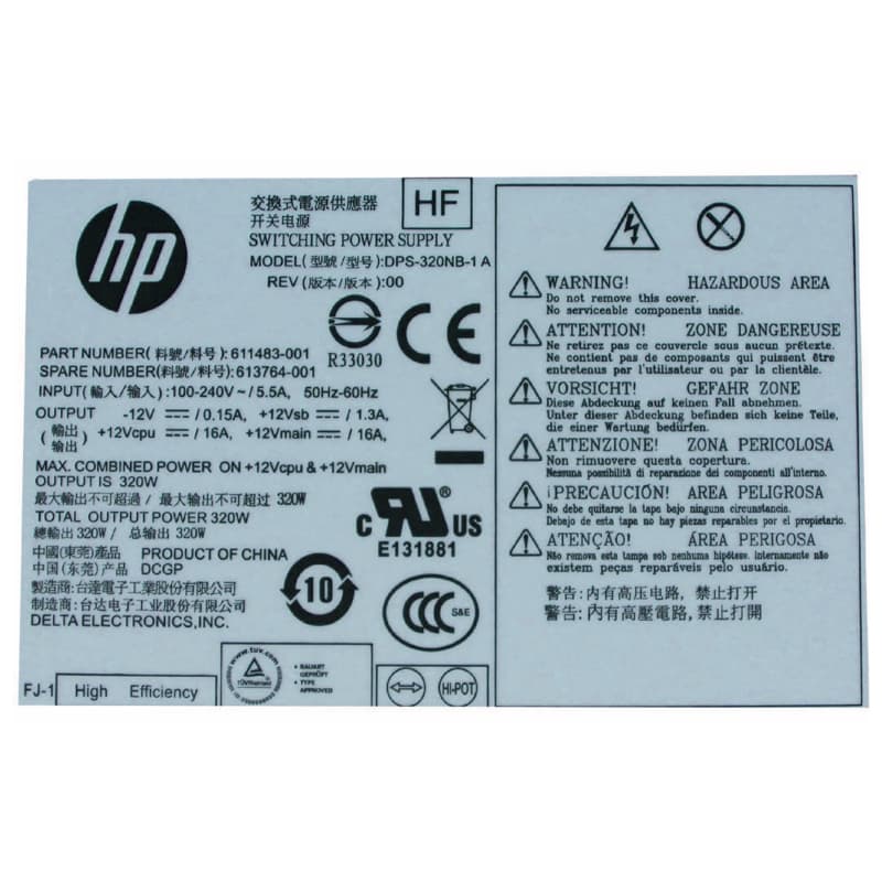 Блок Питания HP DPS-320NB-1 A 320W