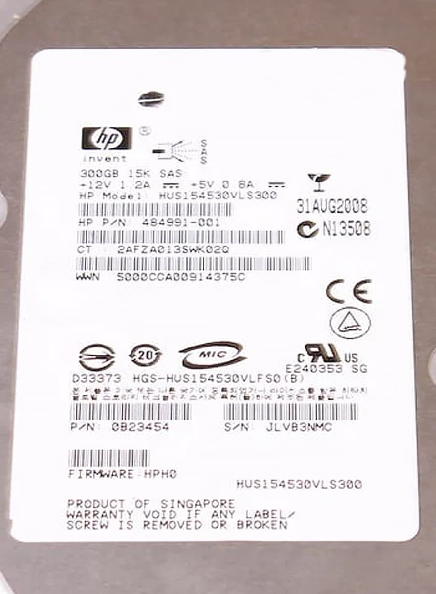 Жесткий диск HP 300Gb 15000 SAS 3.5" HDD 0B23454