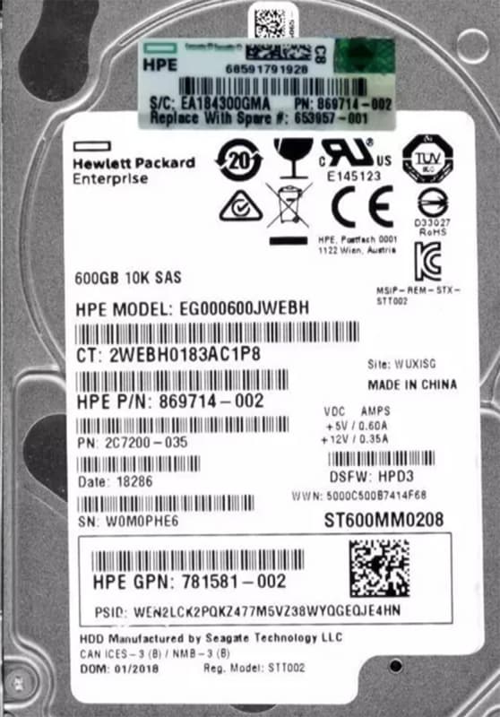 Жесткий диск HP EG000600JWEBH 600Gb 10000 SAS 2,5" HDD