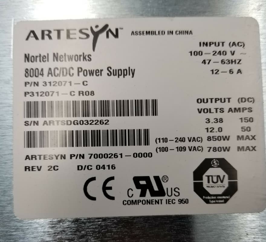 Блок питания Artesyn 850W P312071-C