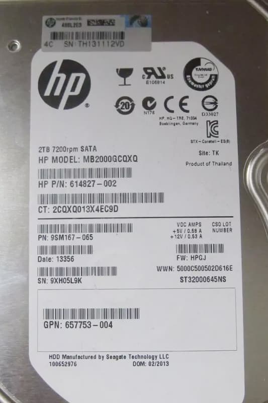 Жесткий диск HP 9SM167-065 2Tb SATAIII 3,5" HDD