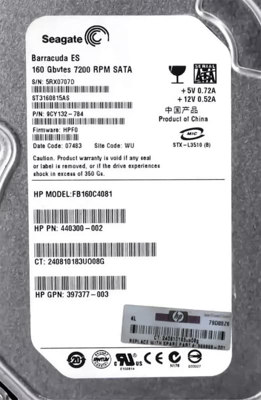 Жесткий диск HP 440300-002 160Gb 7200 SATA 3.5" HDD