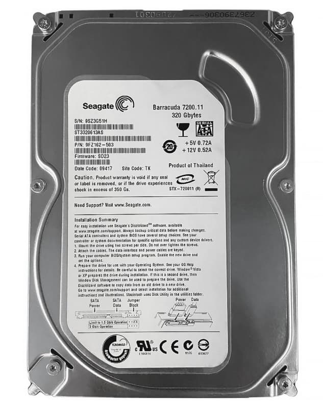 Жесткий диск Seagate 9FZ162 320Gb 7200 SATAII 3.5" HDD