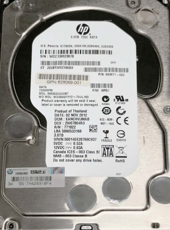 Жесткий диск HP 693671-002 3Tb 7200 SATAIII 3.5" HDD