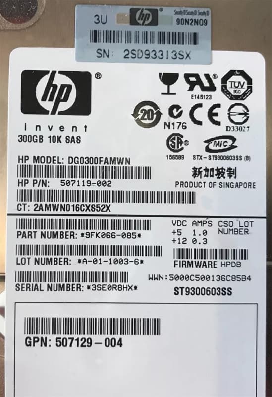 Жесткий диск HP DG0300FAMWN 300Gb  SAS 2,5" HDD