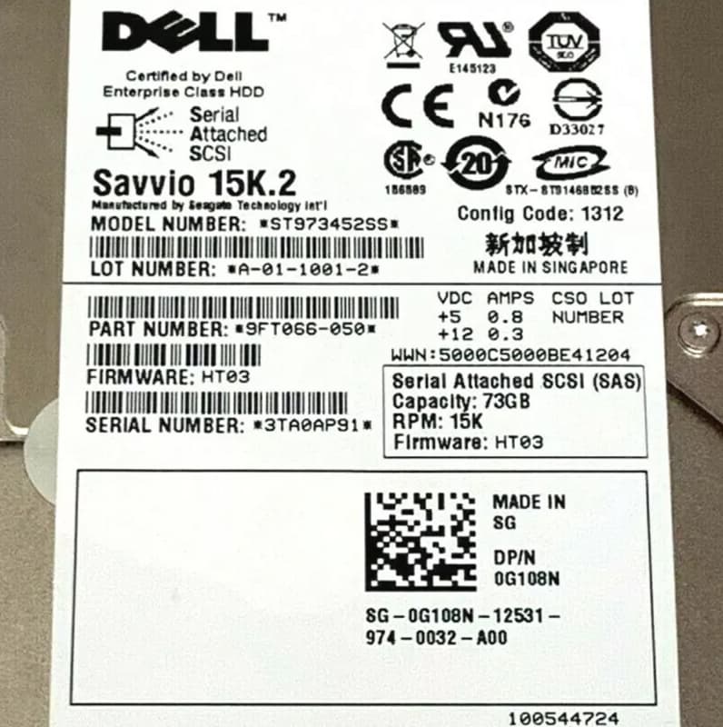 Жесткий диск Dell 9FT066-050 73Gb SAS 2,5" HDD